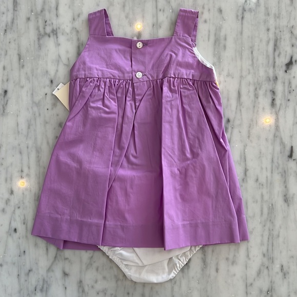 New Baby Girls Sophie & Lucas Purple Fruit Embroidered Dress and Bloomer Set - Picture 5 of 5